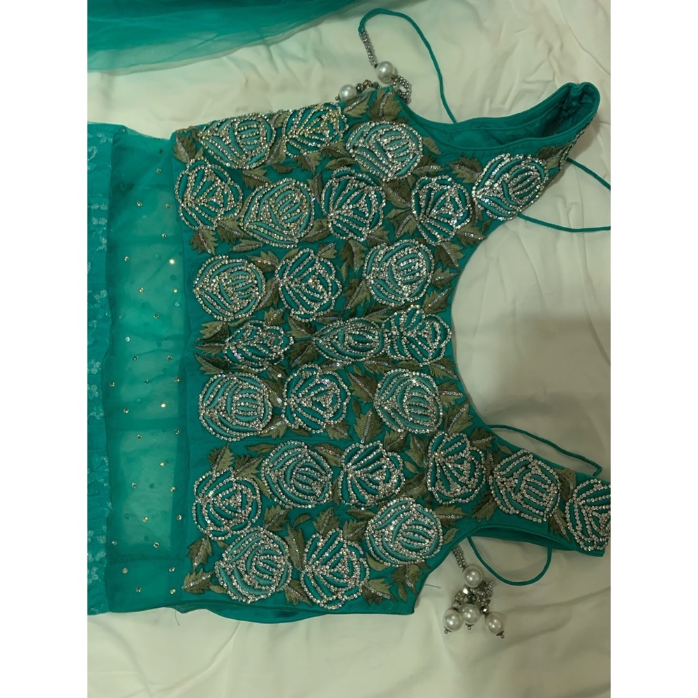 Blue and silver Indian dress suit